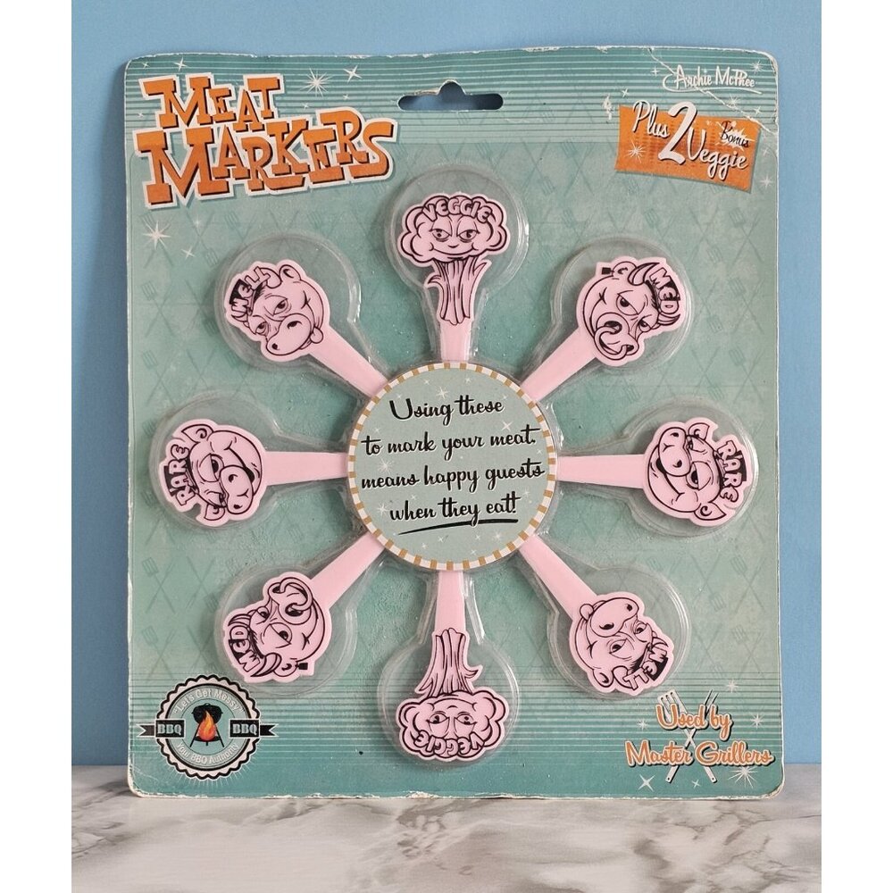 Plastic BBQ Meat Markers-New In Package